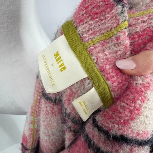 Anthropologie Maeve Aurelia Fuzzy Sweater Jacket Size S - Picture 13 of 15